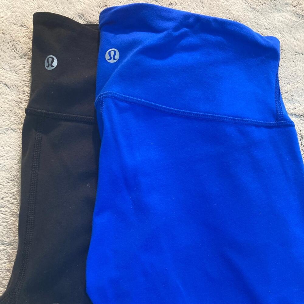 Lululemon High Waisted Cropped Yoga Workout Capri Leggings SZ 6 - 2 Pair Lot